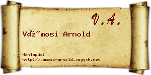 Vámosi Arnold névjegykártya